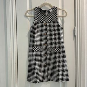 Zara Monochrome Houndstooth Top
